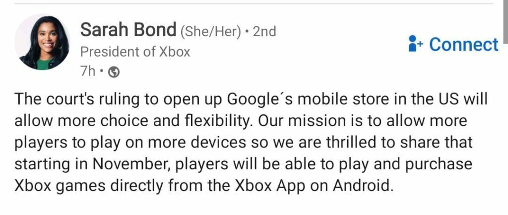 sarah bond on xbox mobile app store on android